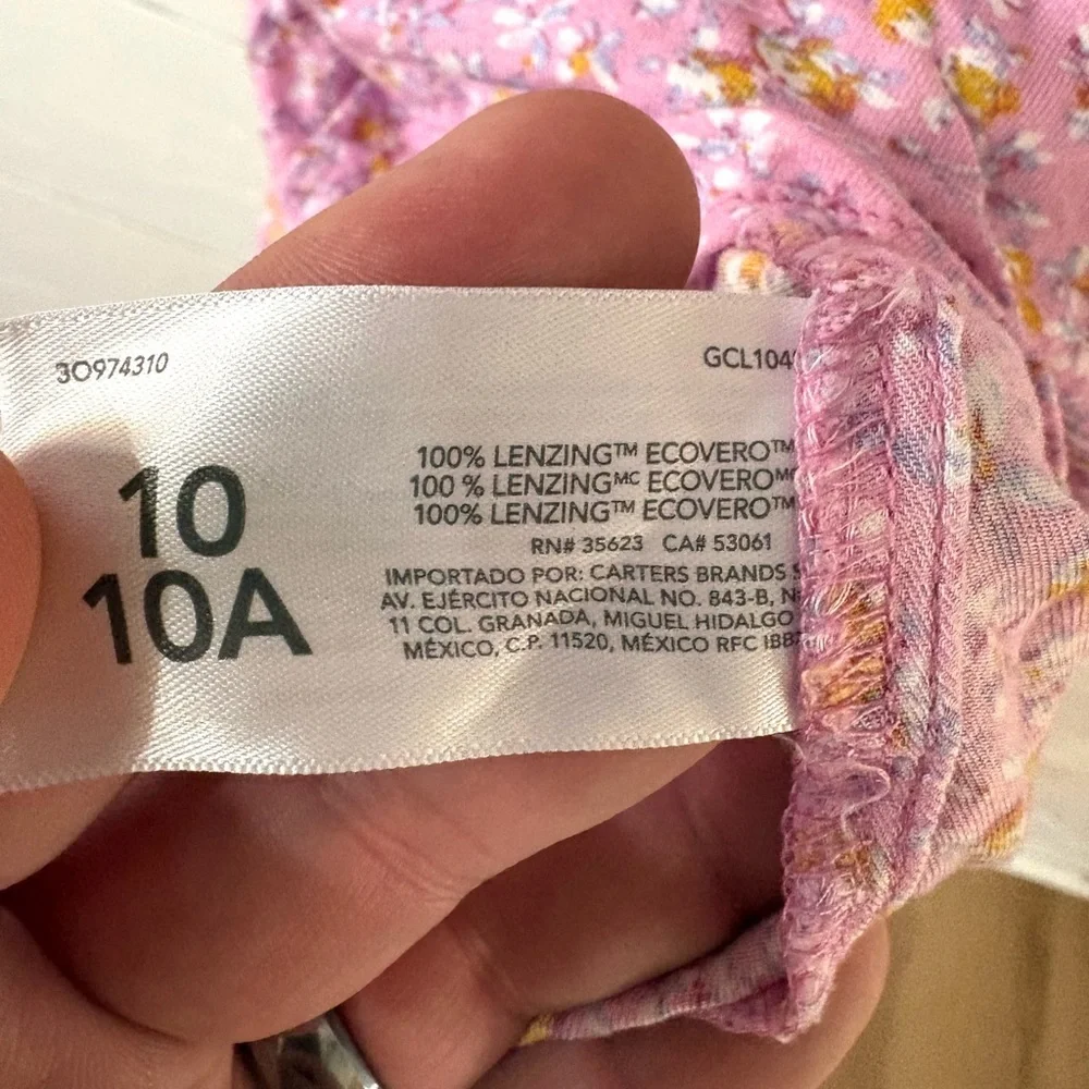 OshKosh B’gosh Girls Pink Floral Smocked Dress Size 10